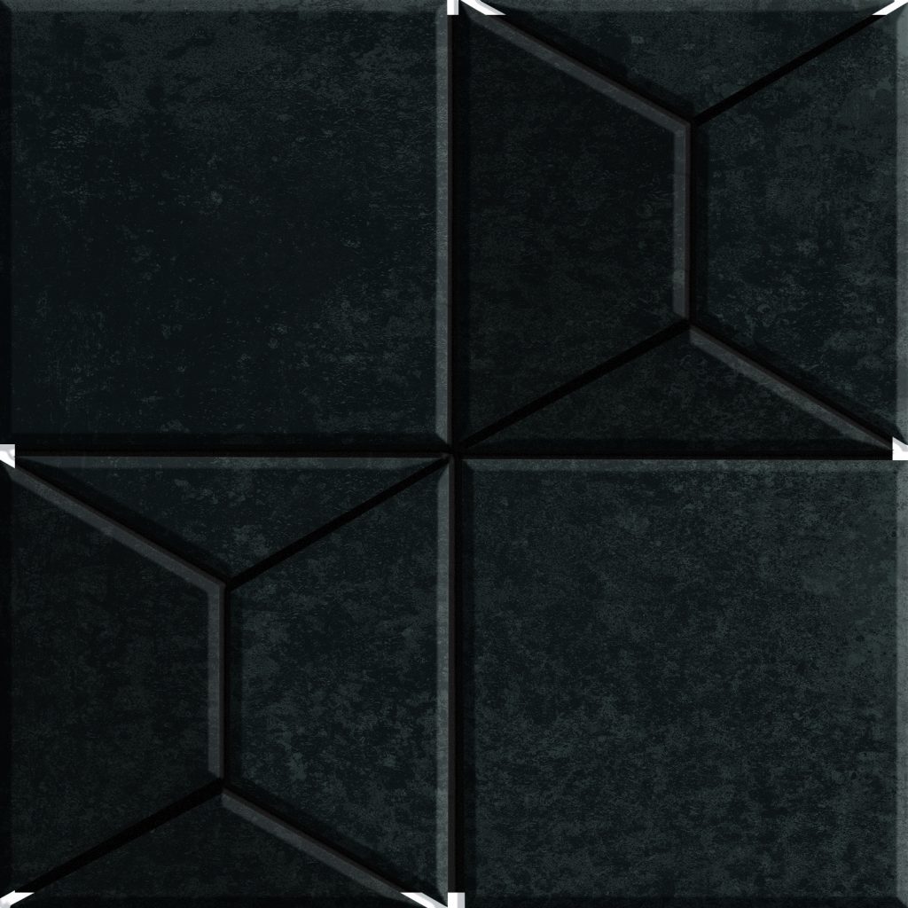 Fanal Mosaico Pyramid Black Lap 30x30 metalizowana