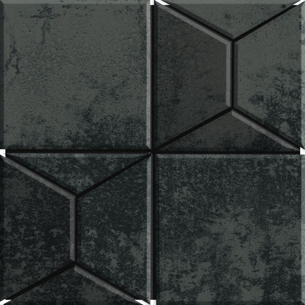 Fanal Mosaico Pyramid Grey Lap 30x30 metalizowana