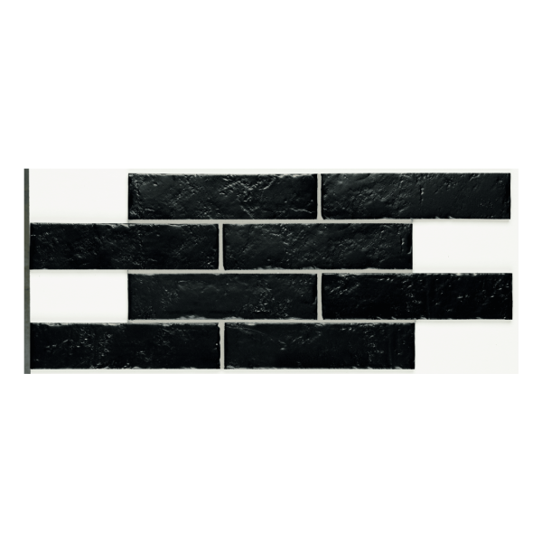 Natucer Boston Brick Night Trab Enm 25x50 czarne cegiełki
