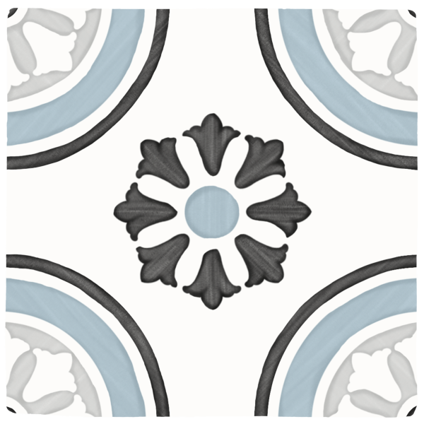 Harmony Tanger Blue Dhalia 12,3x12,3 płytka w niebieski wzór