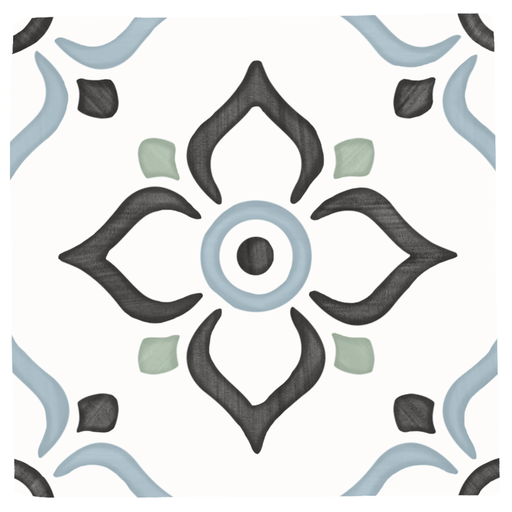 Harmony Tanger Blue Garden 12,3x12,3 płytka w niebieski wzór