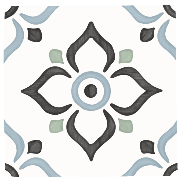 Harmony Tanger Blue Garden 12,3x12,3 płytka w niebieski wzór