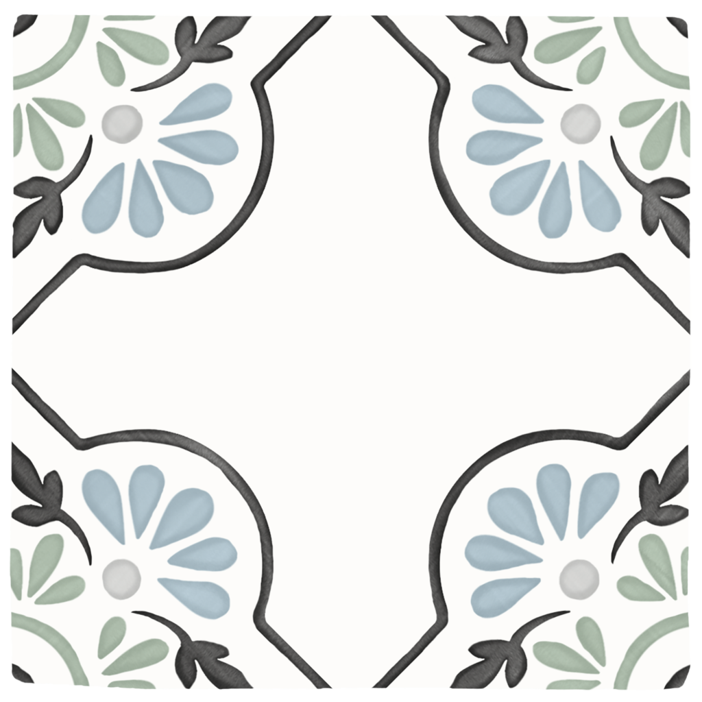 Harmony Tanger Blue Petals 12,3x12,3 płytka w niebieski wzór