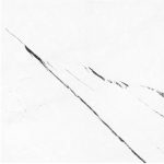 Mykonos Excelsior White 120x120 biała płytka z czarną żyłką