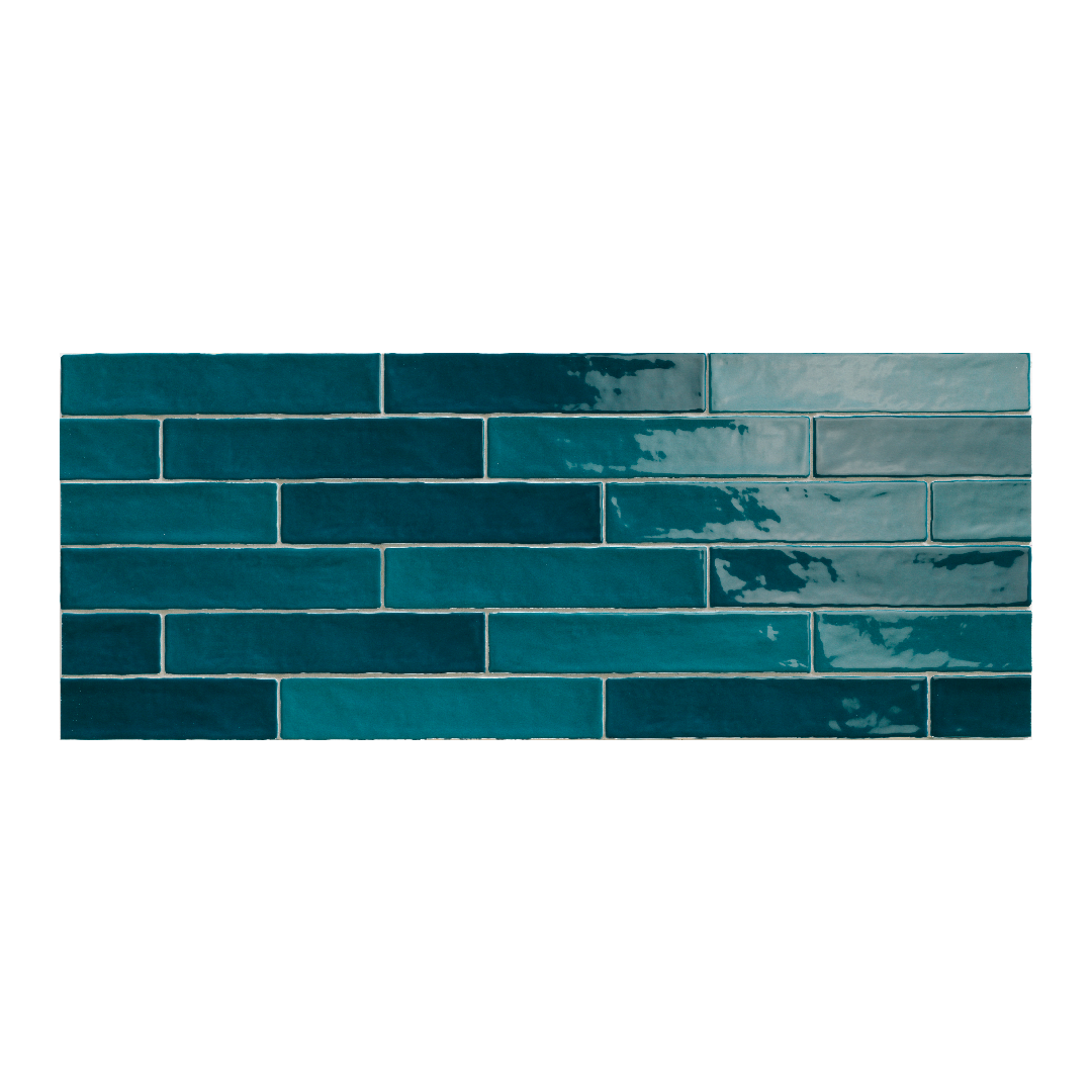 Natucer Piastrella Mix Turchese 5x25 płytka cegiełka w połysku Natucer Piastrella Mix Turchese 5x25 płytka cegiełka w połysku