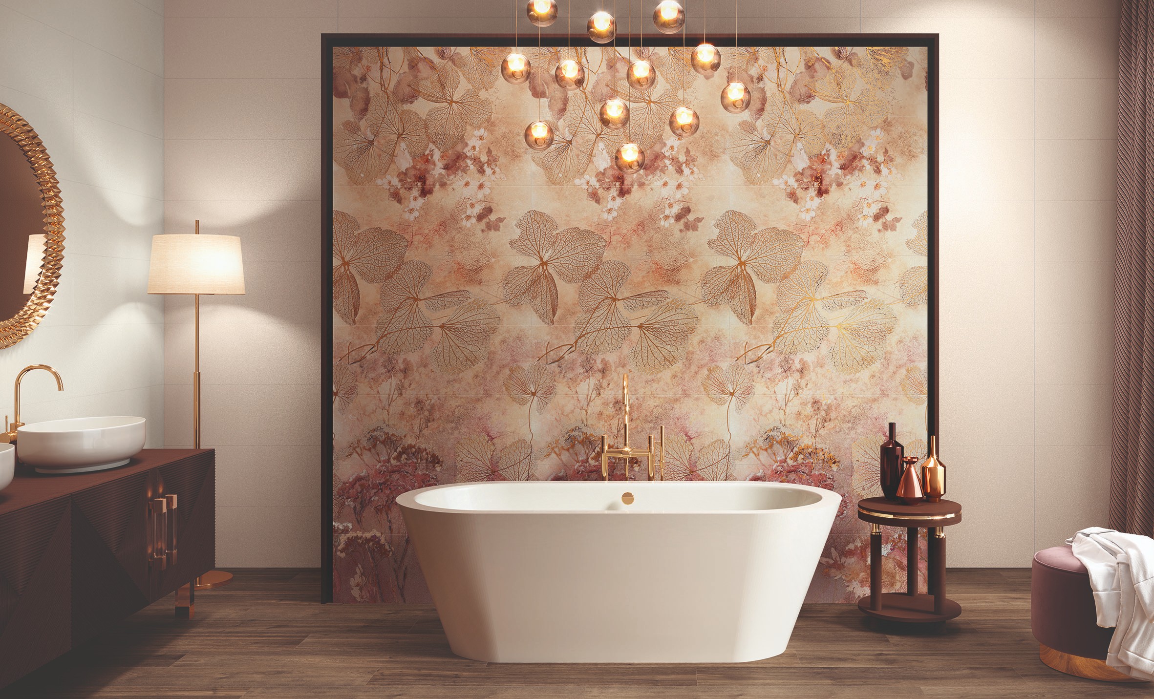 Fanal Pearl 31,6x90 Coral Set B płytka w kwiaty - obrazek 2