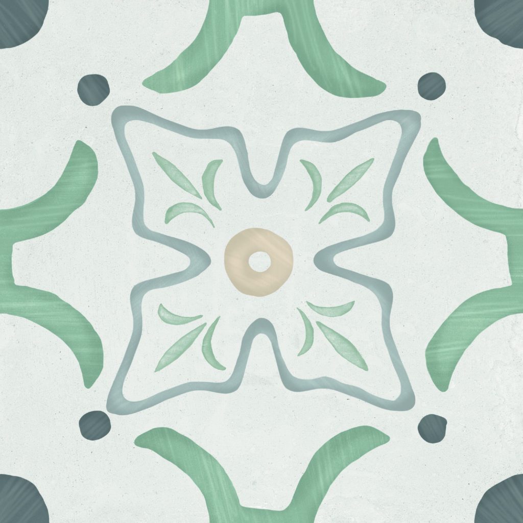 Harmony Sirocco Green Flower 22,3x22,3 płytka w malowniczy wzór