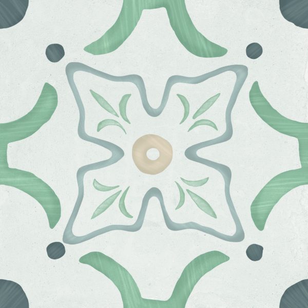 Harmony Sirocco Green Flower 22,3x22,3 płytka w malowniczy wzór