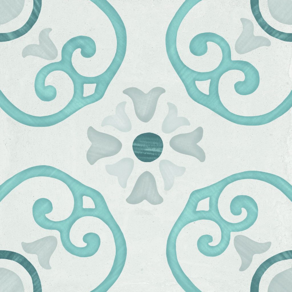 Harmony Sirocco Blue Dhalia 22,3x22,3 płytka w malowniczy wzór