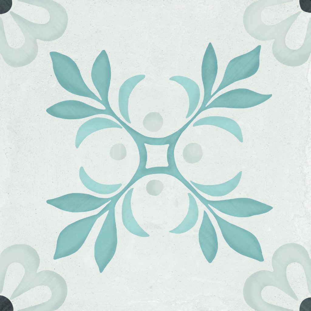 Harmony Sirocco Blue Garden 22,3x22,3 płytka w malowniczy wzór