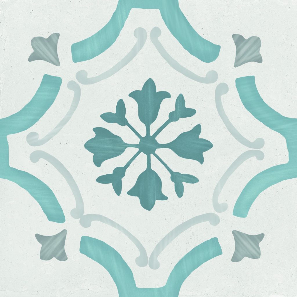 Harmony Sirocco Blue Ornate 22,3x22,3 płytka w malowniczy wzór