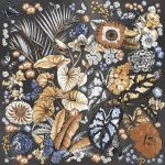 Fanal Decor Hydra Black 90x90 płytka w kolorowe kwiaty