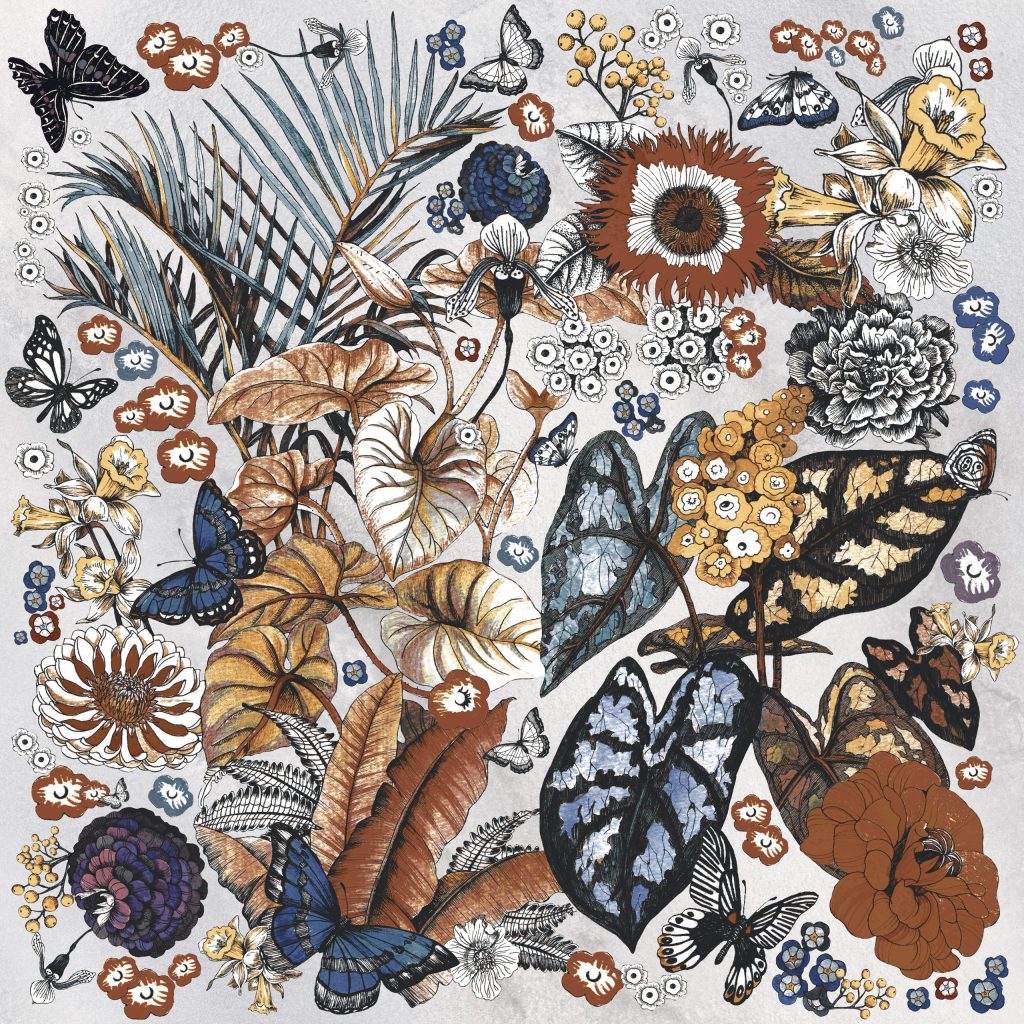 Fanal Decor Hydra White 90x90 płytka w kolorowe kwiaty