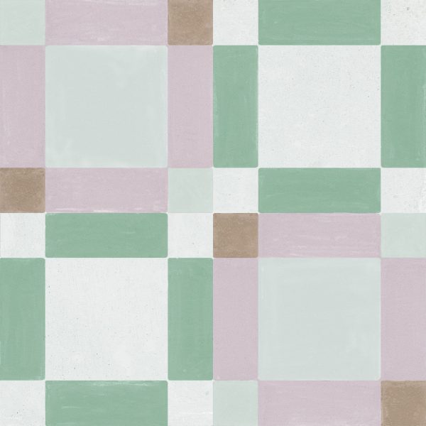 Harmony Patterns Pink Square 22,3x22,3 płytka w geometryczne wzory