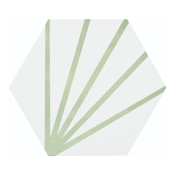 Mykonos Soho Lines Green 19,8x22,9 płytka heksagonalna w paski