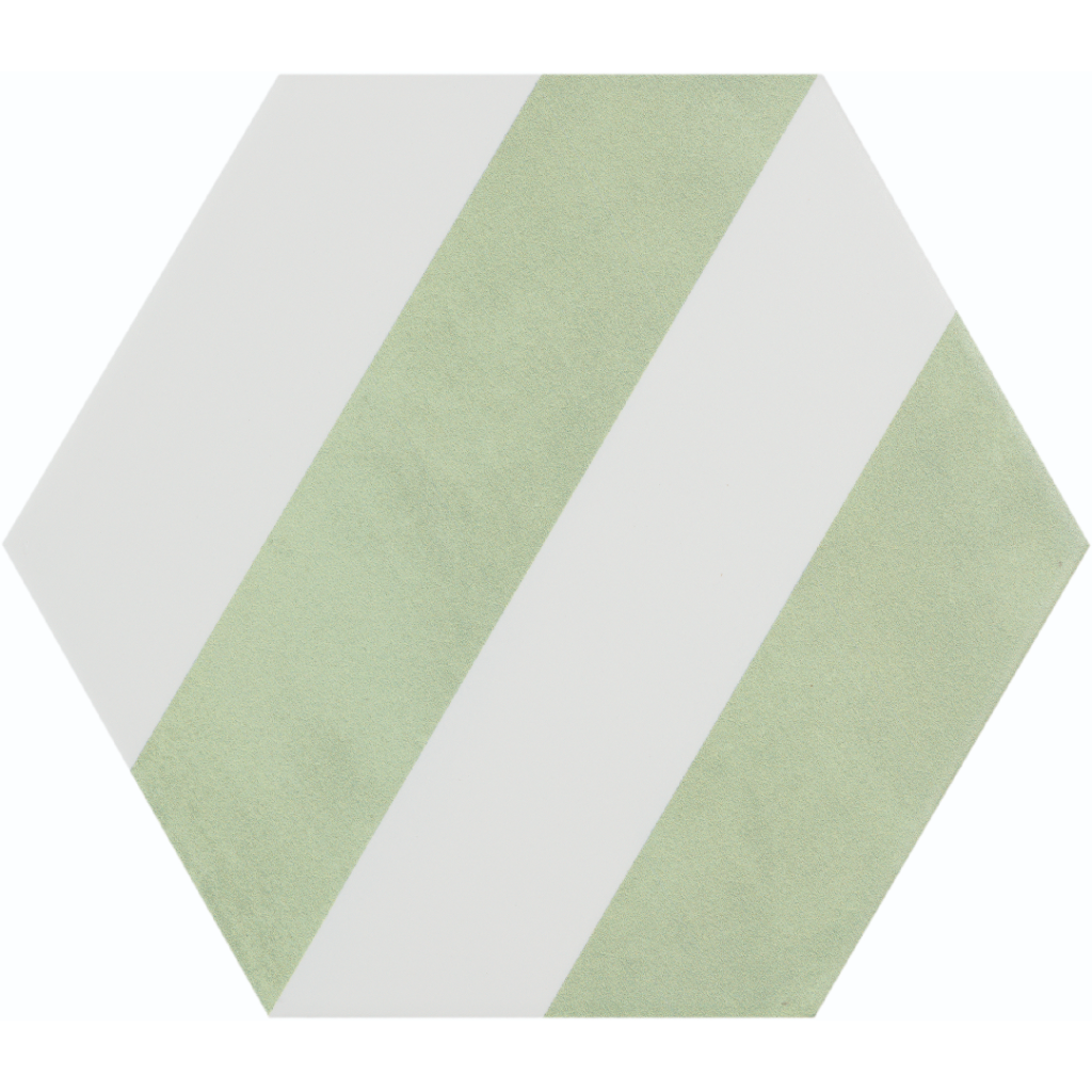 Mykonos Soho Stripes Green 19,8x22,9 płytka heksagon w paski