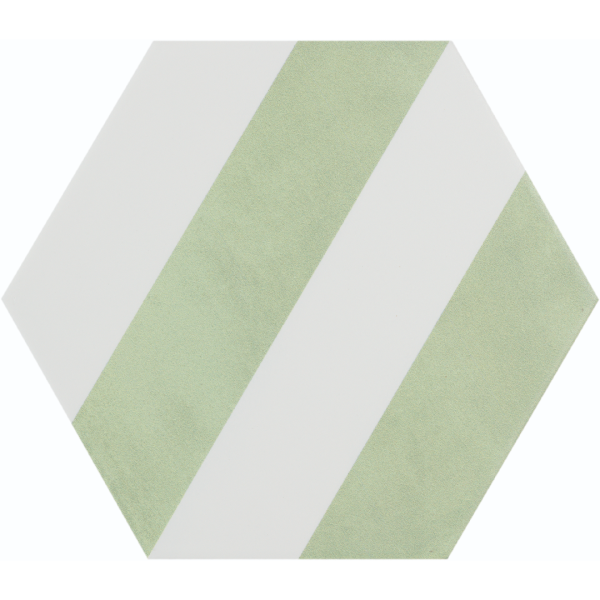 Mykonos Soho Stripes Green 19,8x22,9 płytka heksagon w paski