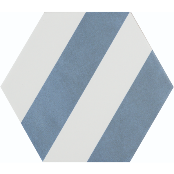 Mykonos Soho Stripes Blue 19,8x22,9 płytka heksagonalna z paskami