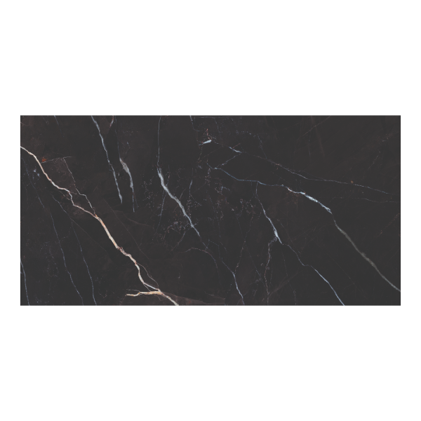 Museum Sublime Vulcano NT/60x120/C/R czarna matowa płytka z jasną żyłką