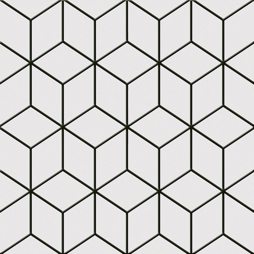 Keros Alhambra Negro 25x25 płytka z geometrycznym wzorem
