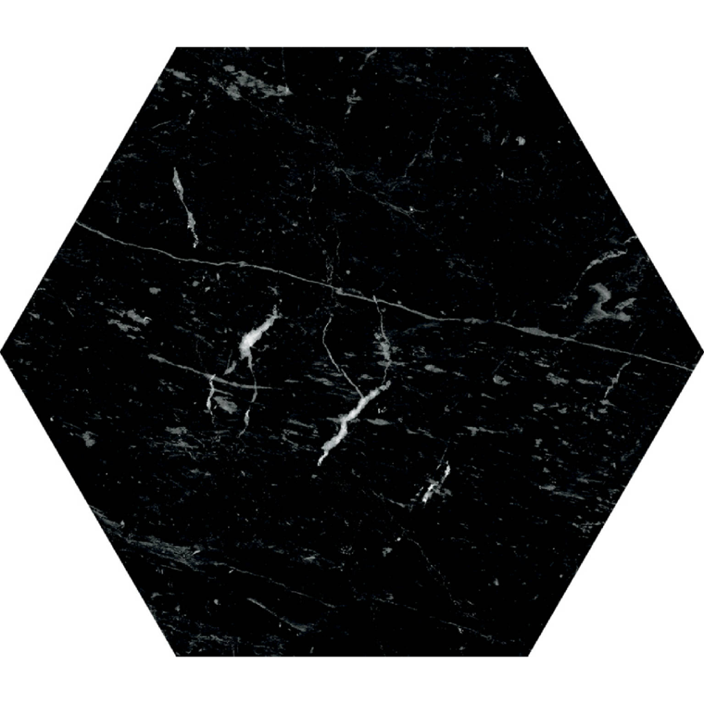 Keros Hexa Terni Negro 23x27 płytka heksagon, jak marmur