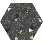 Keros Hexa Tritato Negro 23x27 płytka heksagon, lastryko