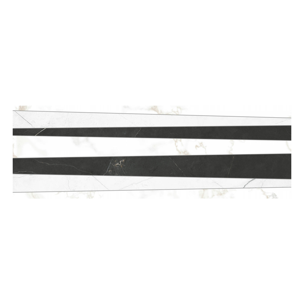 Keros Vernazza Doria 30x90 biało-czarna płytka ścienna