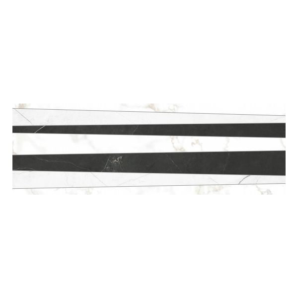 Keros Vernazza Doria 30x90 biało-czarna płytka ścienna