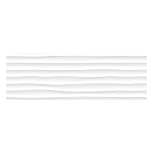 Keros Decorado White Liso Dune 25x75 biała płytka w falowane linie