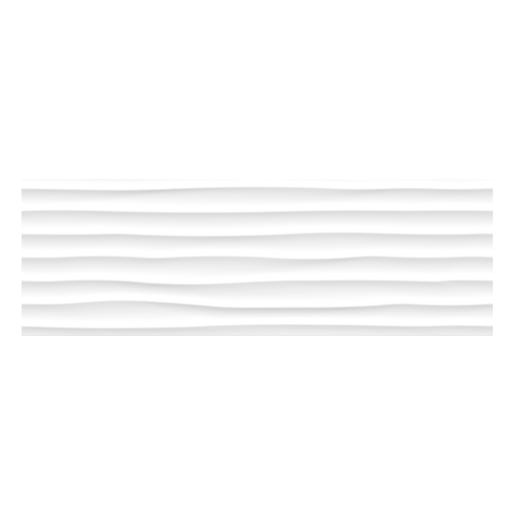 Keros Decorado White Mate Dune 25x75 biała płytka z falistymi liniami