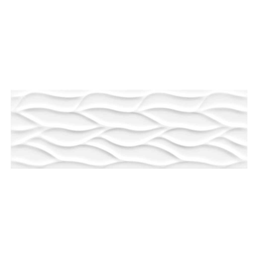 Keros Decorado White Mate Hojas 25x75 płytka ścienna z motywem fali