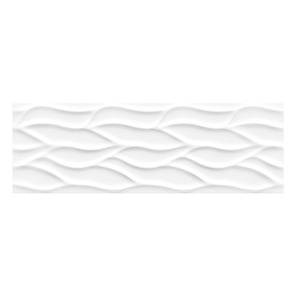Keros Decorado White Mate Hojas 25x75 płytka ścienna z motywem fali