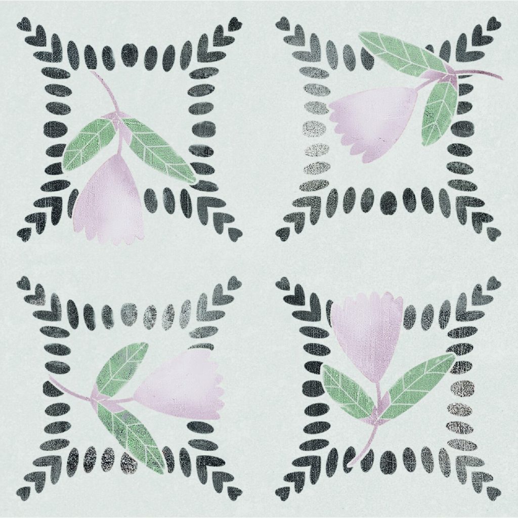 Harmony Dakar Garden 12,3x12,3 płytka ze wzorem tulipanów