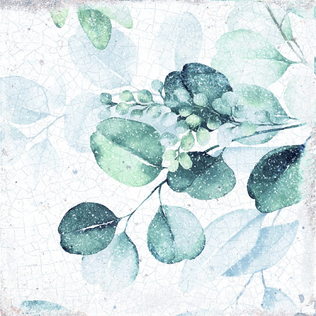 Harmony Mayolica Woods 14,8x14,8 płytka z niebieskimi kwiatami