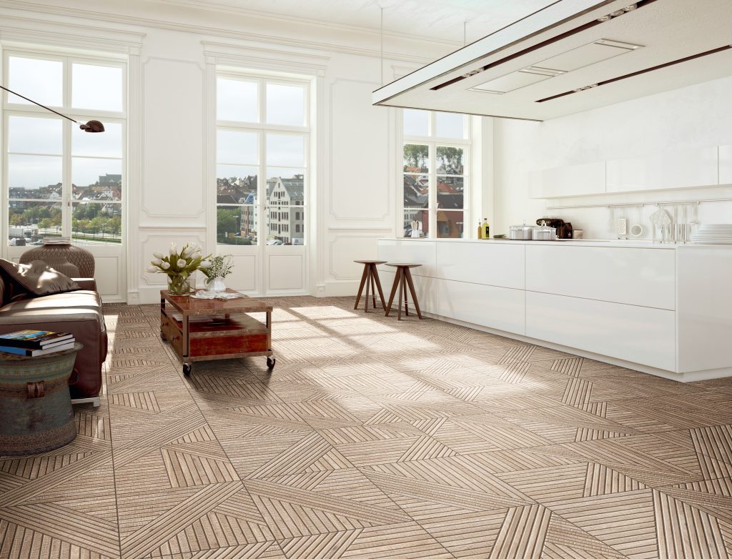 Realonda Tangram Wood Oak 44x44 ryflowana płytka drewnopodobna