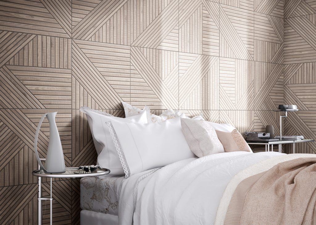 Realonda Tangram Wood Olive 44x44 ryflowana płytka drewnopodobna