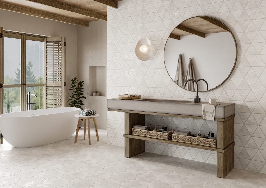 Realonda Triangle Craft Mist 48,5x28 płytka w trójkąty