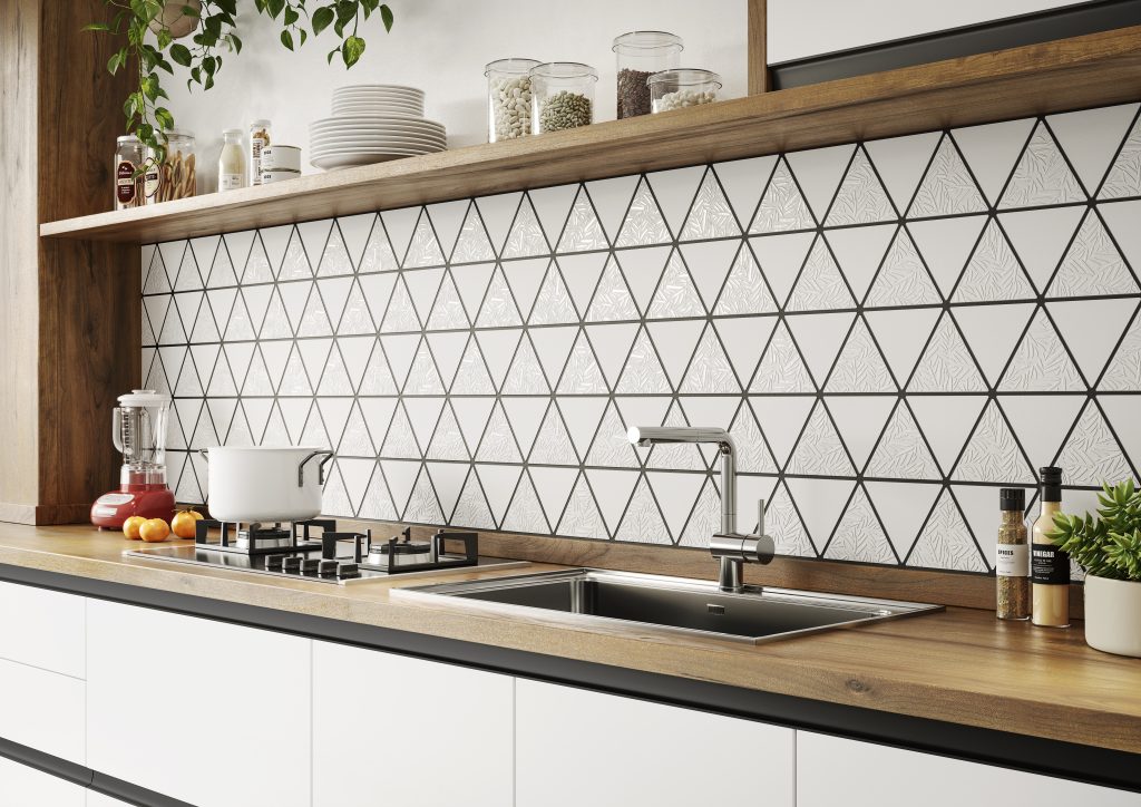 Realonda Triangle Deco Snow 48,5x28 płytka w trójkąty