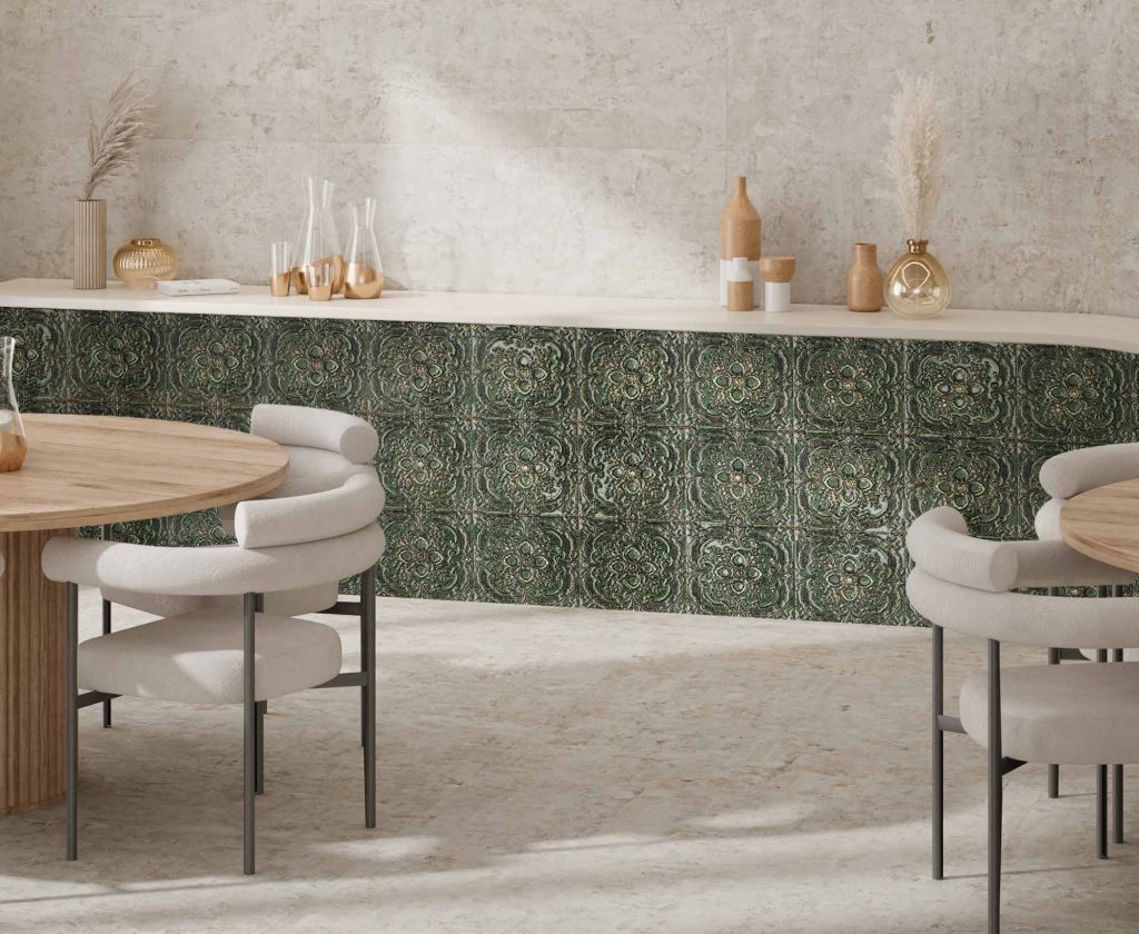 Aparici Kintsugi Green Basi 30,5x30,5 tłoczony wzór