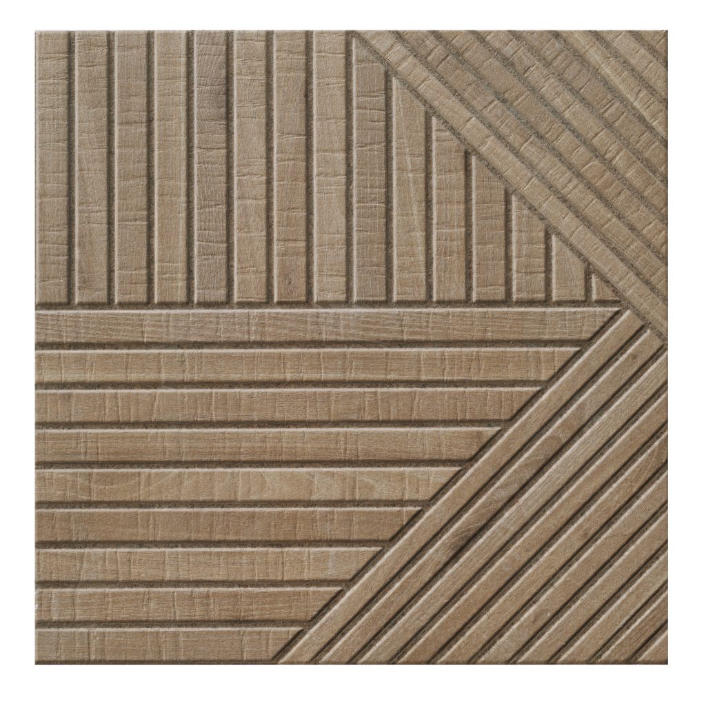 Realonda Tangram Wood Oak 44x44 ryflowana płytka drewnopodobna