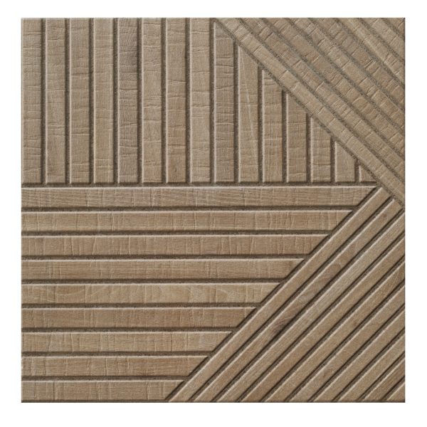 Realonda Tangram Wood Oak 44x44 ryflowana płytka drewnopodobna