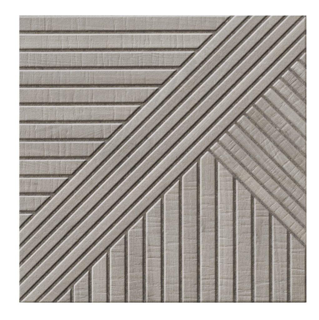 Realonda Tangram Wood Olive 44x44 ryflowana płytka drewnopodobna