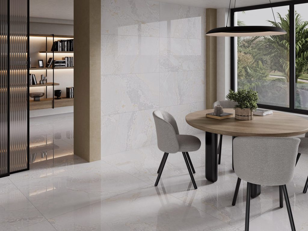 Fanal Planet White Metal Shine 120x120 płytka imitująca metal