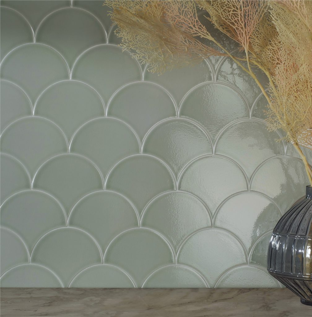 Amadis Crackle Scale Willow 15,5x17 płytka w kształcie łuski