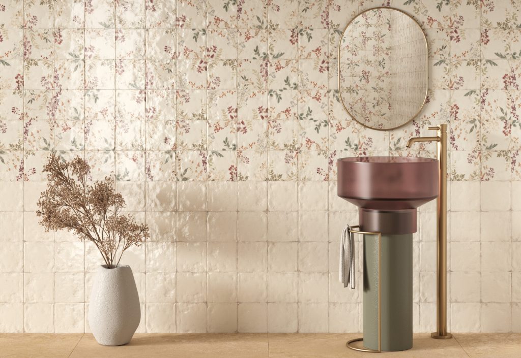 Harmony Mayolica Forest 14,8x14,8 płytka z motywem kwiatowym