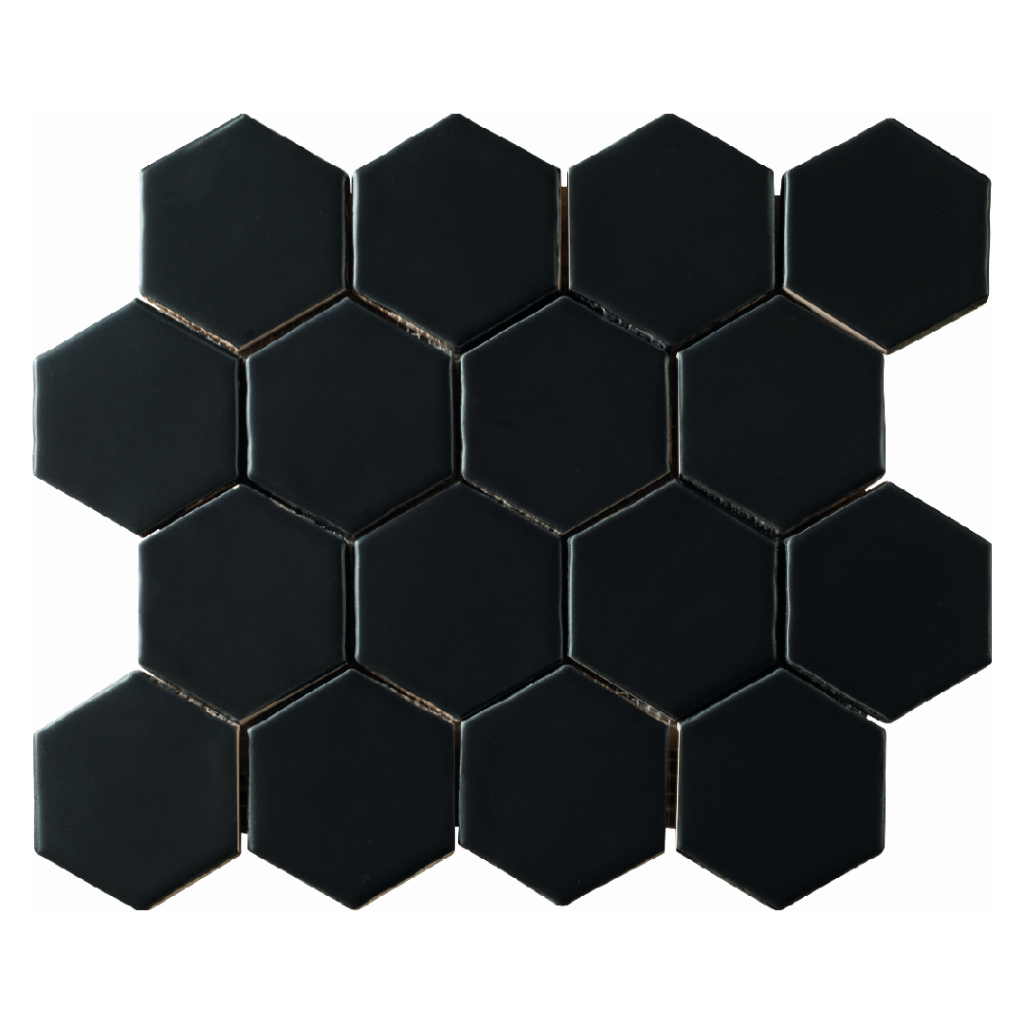 Amadis Art Deco Matt Black 32x28 płytka heksagonalna