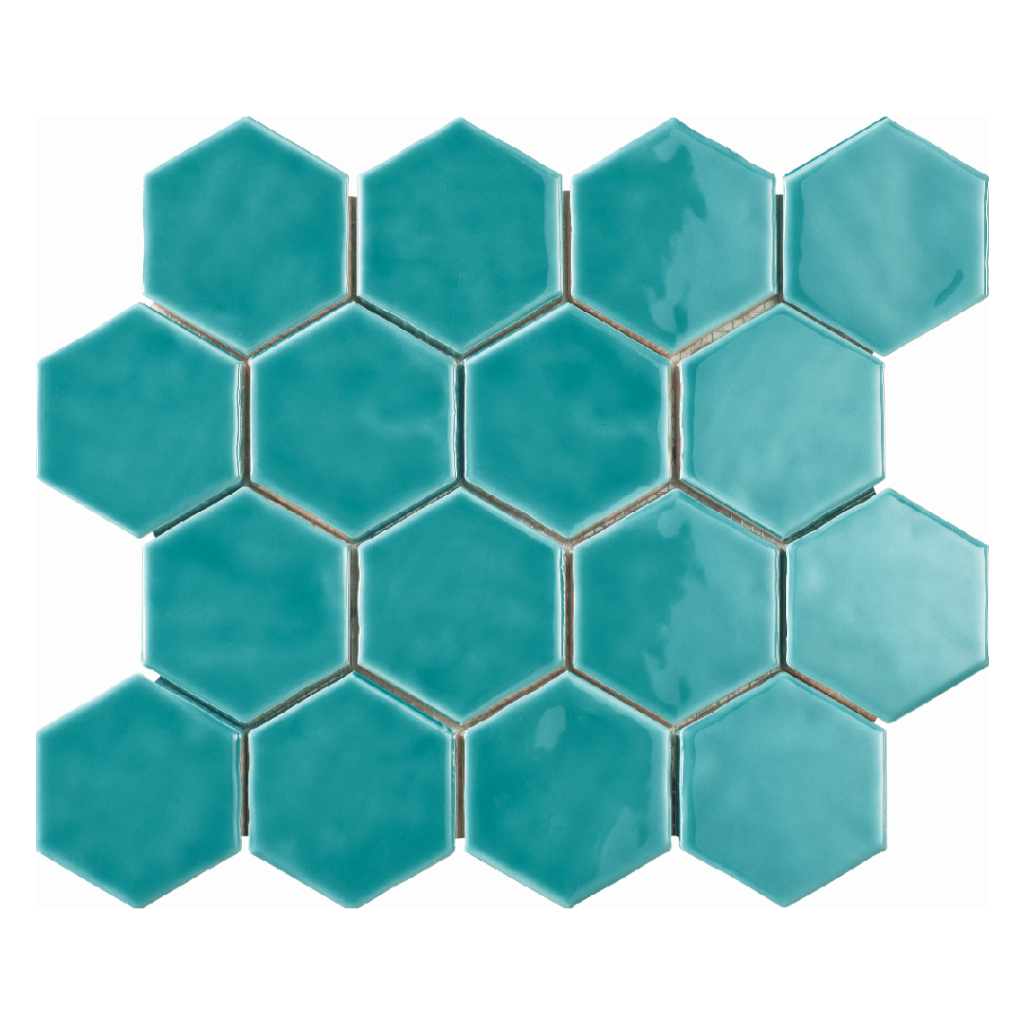 Amadis Art Deco Aquamarine 32x28 płytka heksagonalna