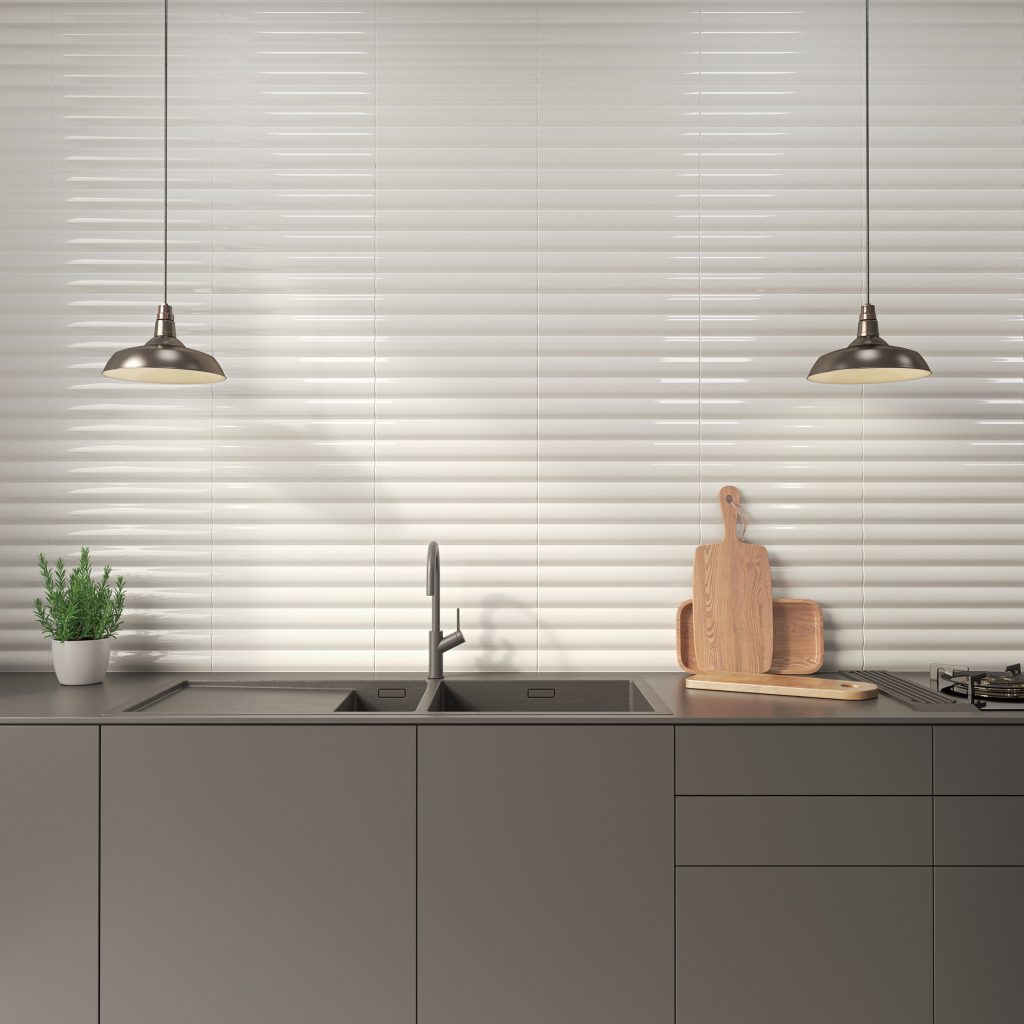 Wow Faces Dune White Gloss 5x40 płytka wypukła