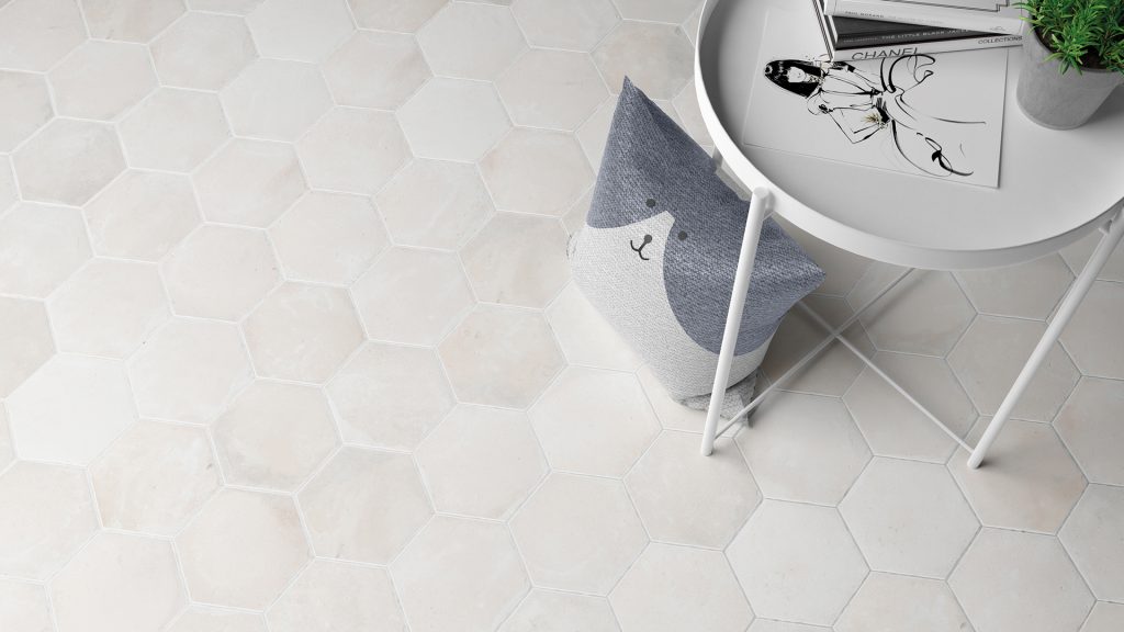 Wow Cottage Hexa White 14x16 płytka rustykalna heksagon