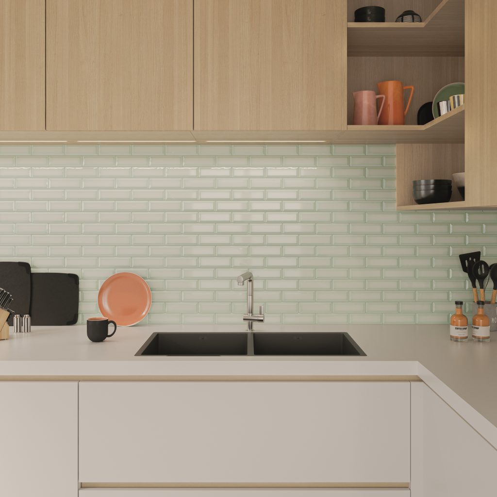 Wow Alchemist Bevel Sage Gloss 5,2x16 płytka cegiełka w pastelowym kolorze